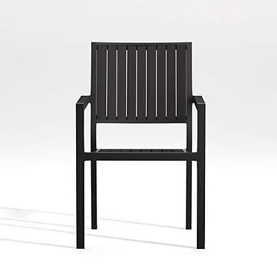 Alfresco Ii Black Outdoor Dining Chair With Silver Sunbrella Cushion