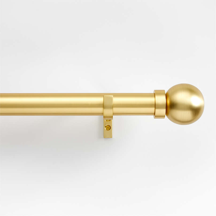 Brass 1 5 Standard Curtain Rod And Large Round End Cap Finials Set 48