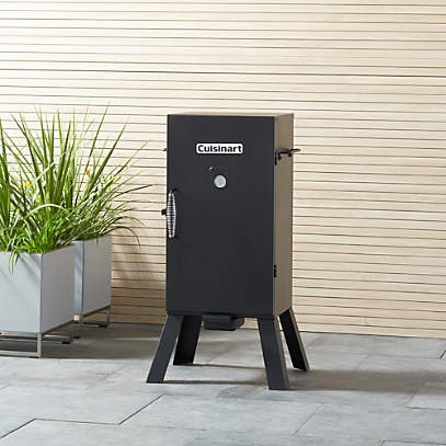 Cuisinart 30" Black Vertical Outdoor Barbecue Electric Smoker Cooker + Reviews | Crate & Barrel