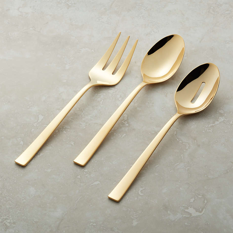 Ellenore Gold Piece Serving Set Reviews Crate Barrel