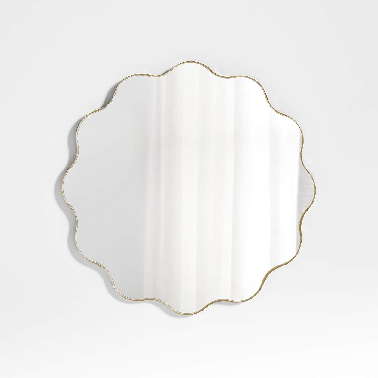 Waveland Round Scalloped Brass Wavy Wall Mirror Reviews Crate