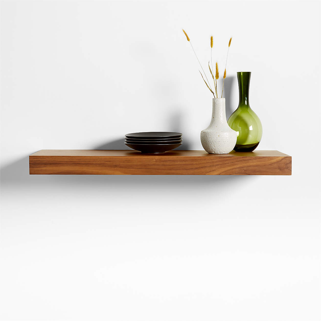 Walnut Wood Floating Shelf Crate Barrel