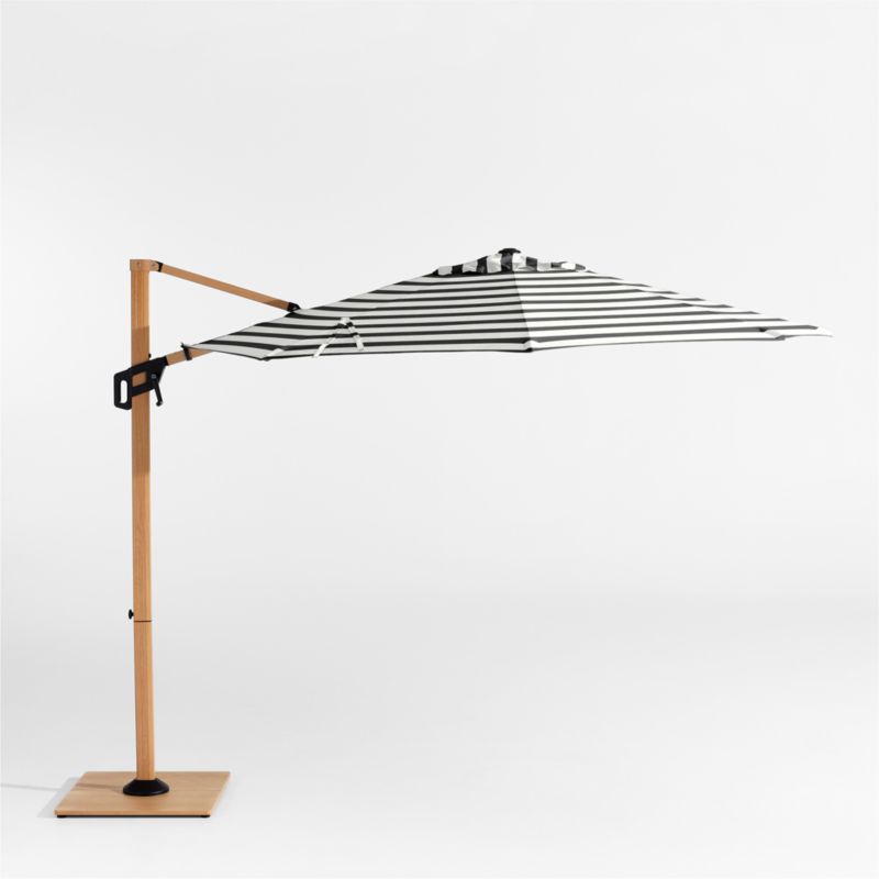 black white check patio umbrella Elita UV Resistant Auto Tilt Black/White youll quickly start making new memories just as fond as the old Phoebe Black White Striped Scallop