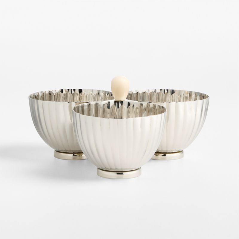 Mercer White Ceramic 3-Part Divided Server + Reviews | Crate & Barrel