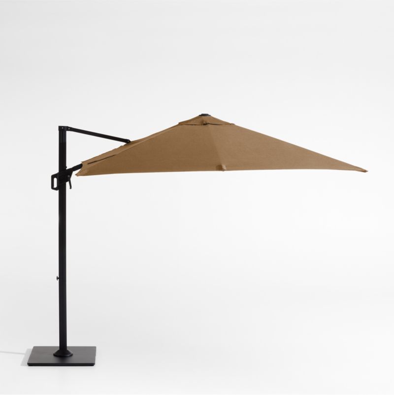 9.83 ft metal cantilever patio umbrella in gray Premium Quality and Durable Rectangular this cantilever umbrella delivers reliable performance Bambrella Hurricane Side Wind 10