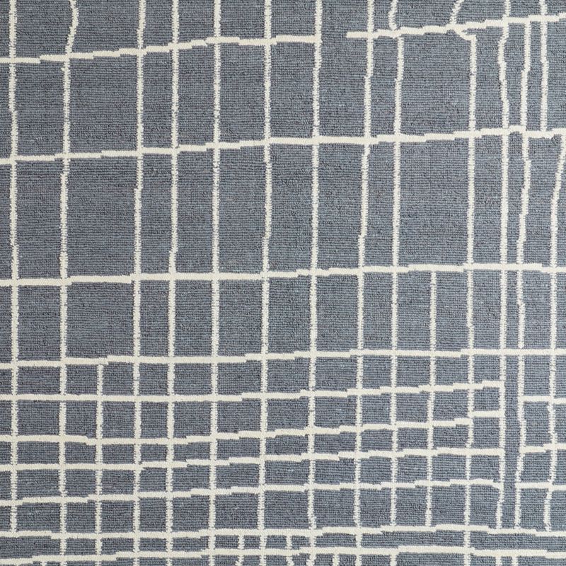 Agen Wool Handwoven Grid Blue Area Rug 10'x14'