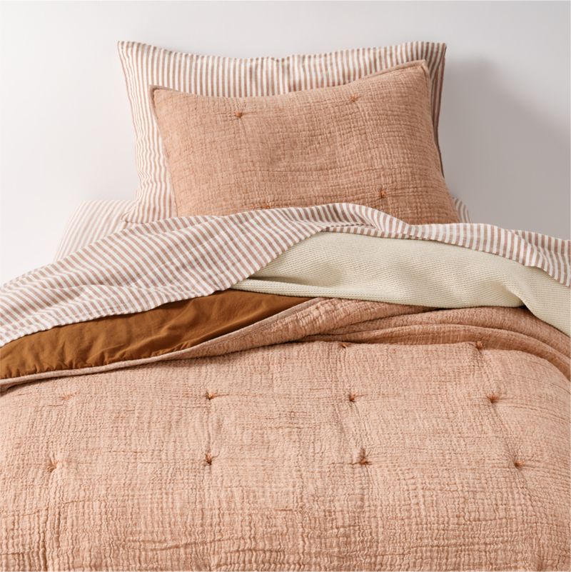 Aire Terracotta Crinkle Organic Cotton Kids Full/Queen Quilt