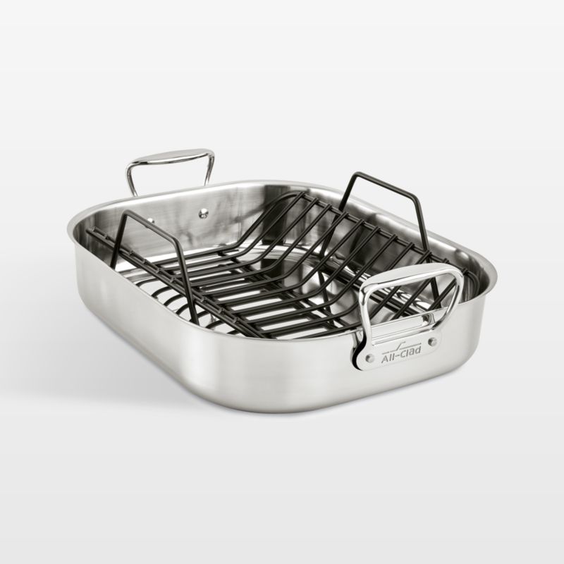 All-Clad ® Large 13"x16" Stainless Steel Roasting Pan with Rack