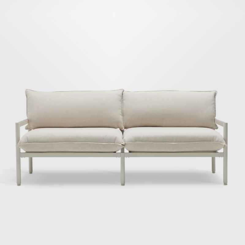 Neighbor ™ 70.5" Aluminum Outdoor Loveseat with Putty Sunbrella ® Cushions