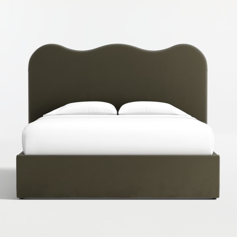 Amara Curved Upholstered Queen Storage Bed
