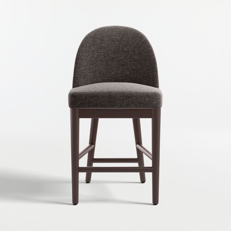 Ana Charcoal Counter Stool with Brown Wood Legs