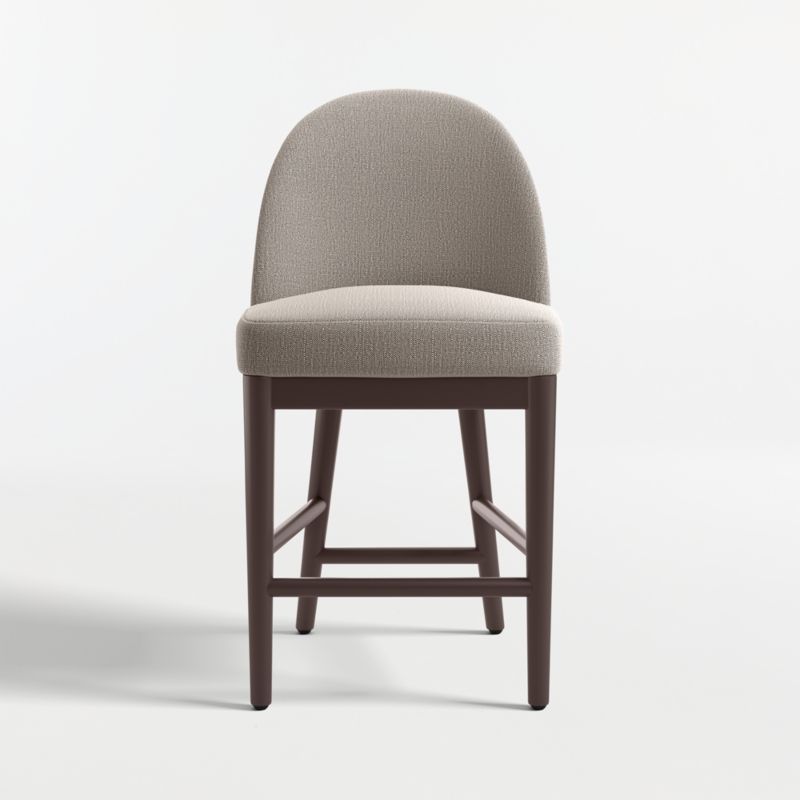 Ana Grey Counter Stool with Brown Wood Legs