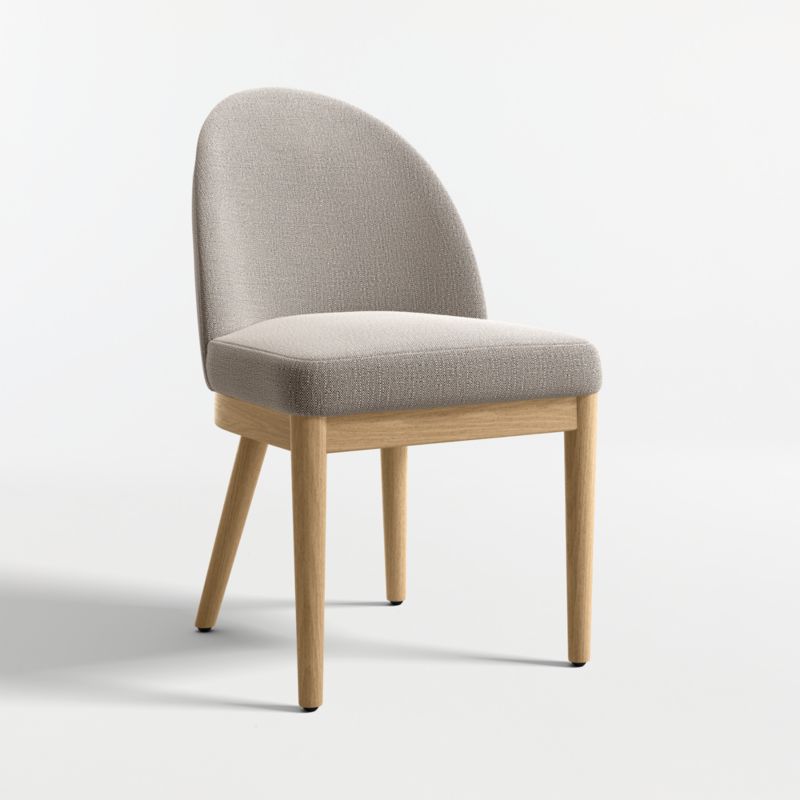 Ana Grey Dining Chair with Natural Wood Legs