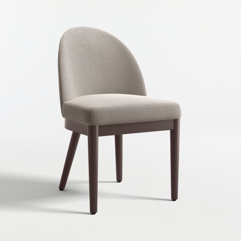 Ana Grey Dining Chair with Brown Wood Legs