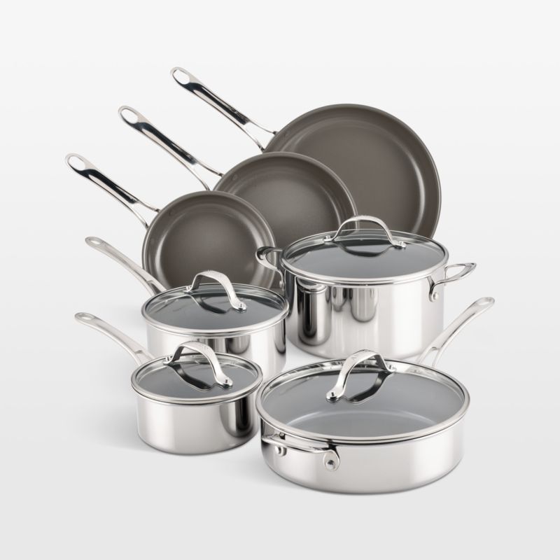 Anolon ® 11-Piece Ceramic Non-Stick Stainless Steel Cookware Set