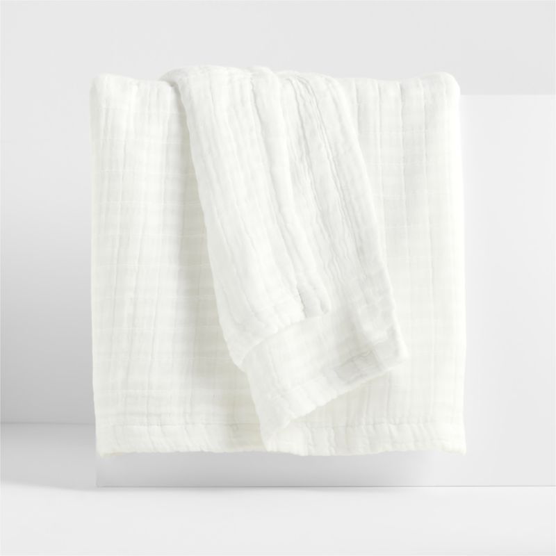 108"x90" Organic Cotton Gauze Throw Crisp White