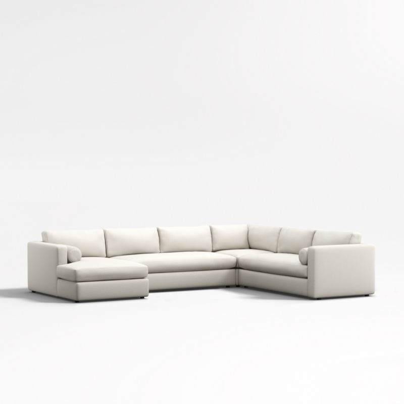 Aris 4-Piece L-Shaped Bench Sectional Sofa with Chaise Lounge