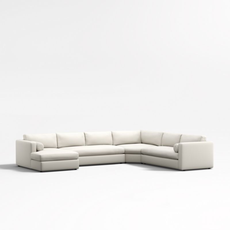 Aris 4-Piece L-Shaped Wedge Bench Sectional Sofa with Chaise Lounge