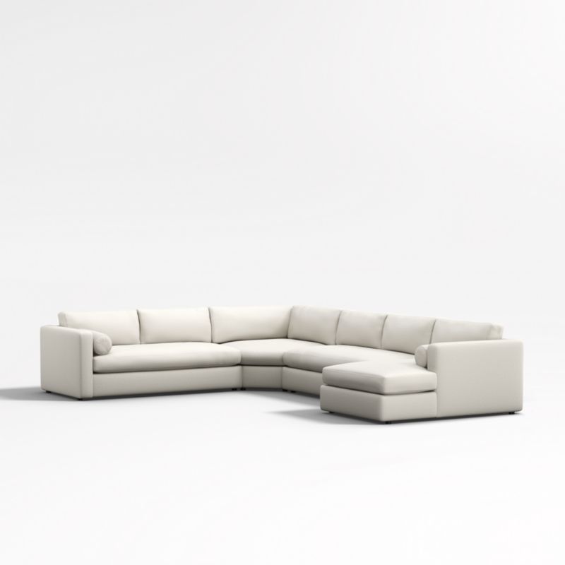 Aris 4-Piece L-Shaped Wedge Bench Sectional Sofa with Chaise Lounge