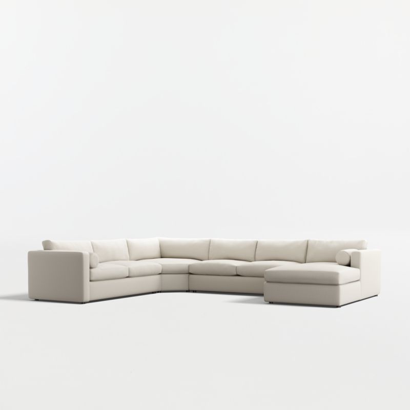 Aris 4-Piece L-Shaped Wedge Sectional Sofa with Chaise Lounge