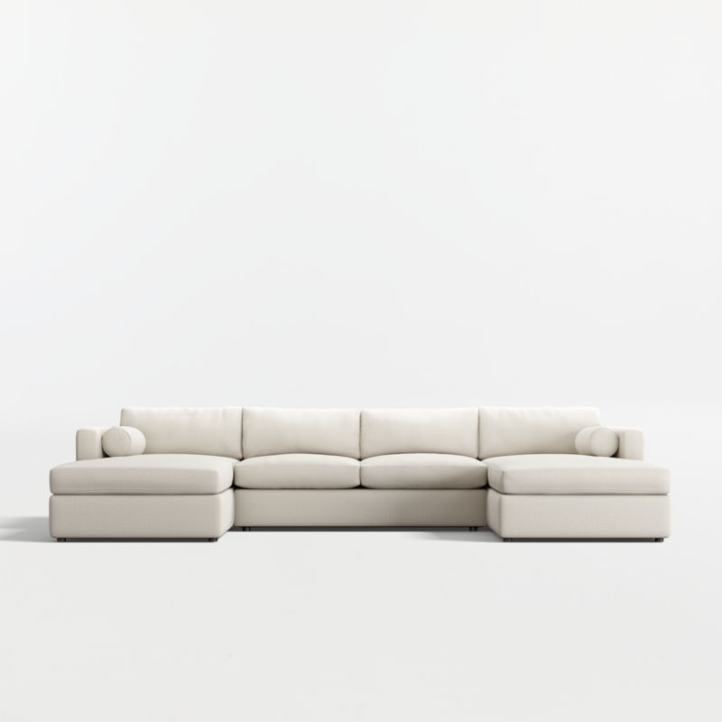Aris Deep 3-Piece U-Shaped Sectional Sofa with Double Chaise Lounge