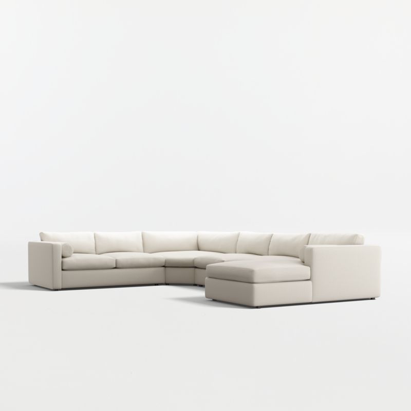 Aris Deep 4-Piece L-Shaped Wedge Sectional Sofa with Chaise Lounge