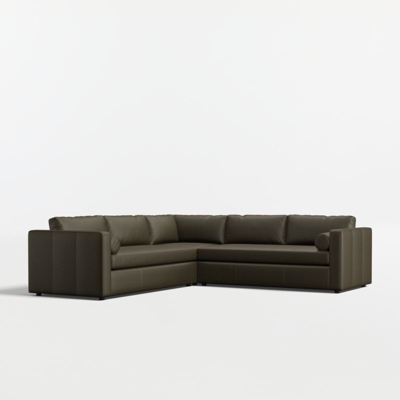 Aris 3-Piece L-Shaped Leather Bench Sectional Sofa