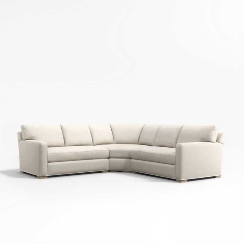 Axis 3-Piece L-Shaped Wedge Bench Sectional Sofa