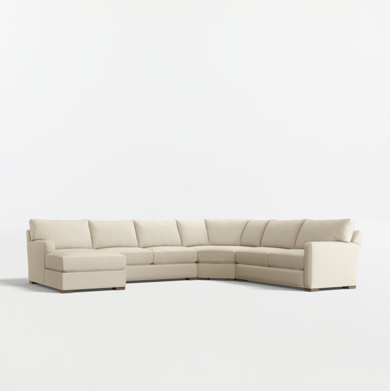 Axis Classic 4-Piece L-Shaped Wedge Sectional Sofa with Chaise Lounge