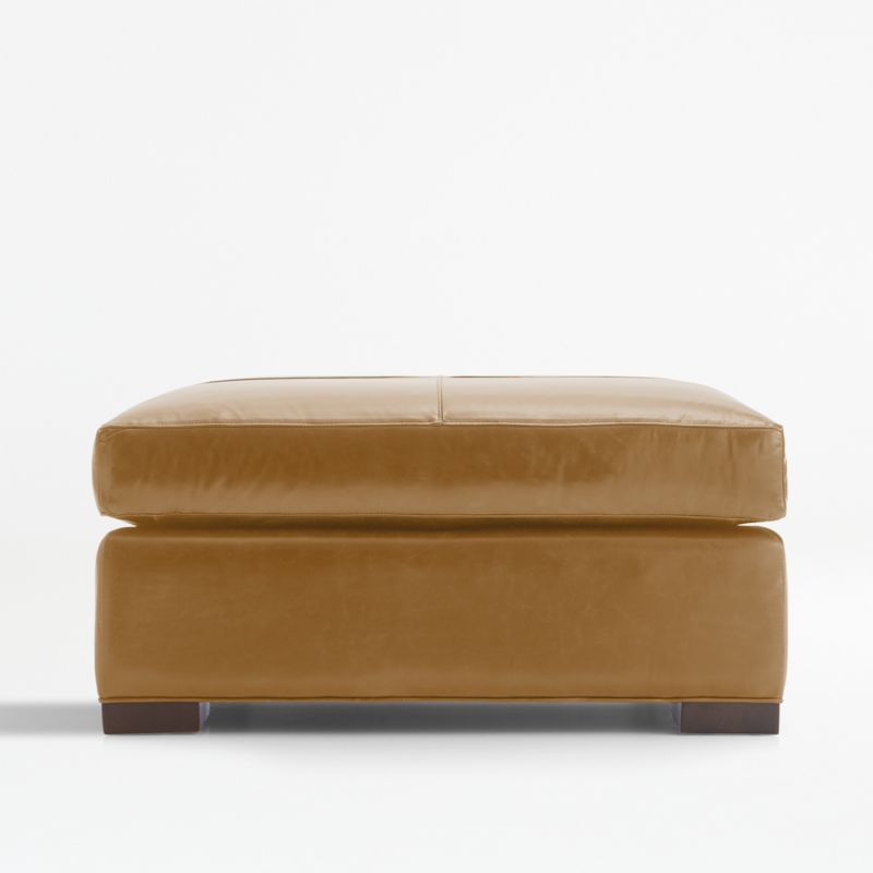 Axis 39" Leather Square Cocktail Ottoman