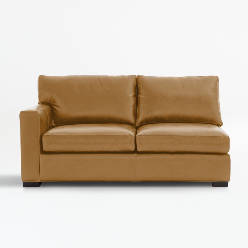 Axis Leather Left-Arm Full Sleeper Sofa Sectional Piece with Air Mattress