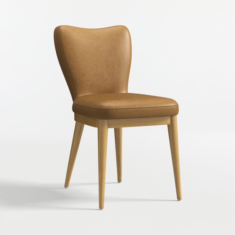Lakin Teak Leather Dining Chair + Reviews | Crate & Barrel