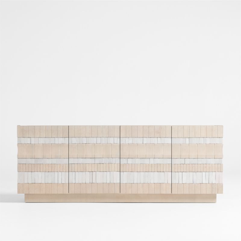 Beachcomber 80" Natural Oak Wood and White Tile Media Console by Brigette Romanek