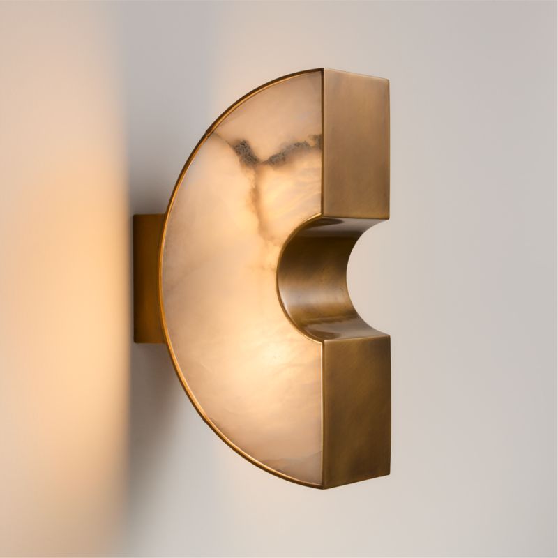 Cali White Alabaster Wall Sconce Light by Brigette Romanek Set of 2