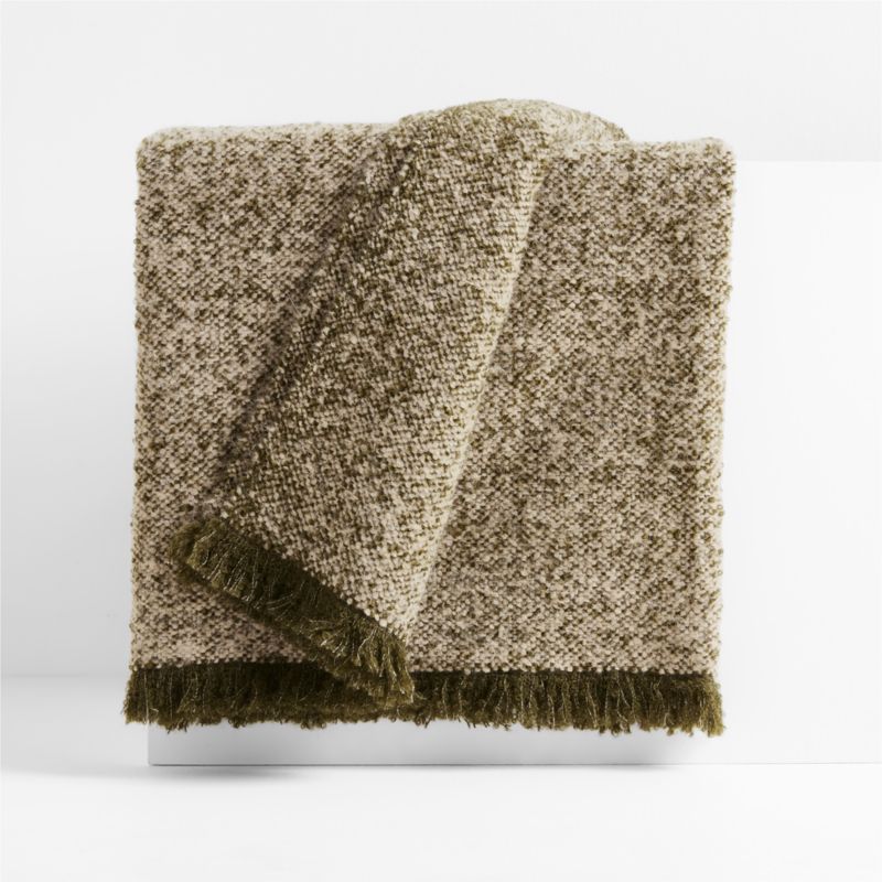 Livable Luxe 70"x55" Melange Alpaca Fringe Green Throw Blanket by Brigette Romanek