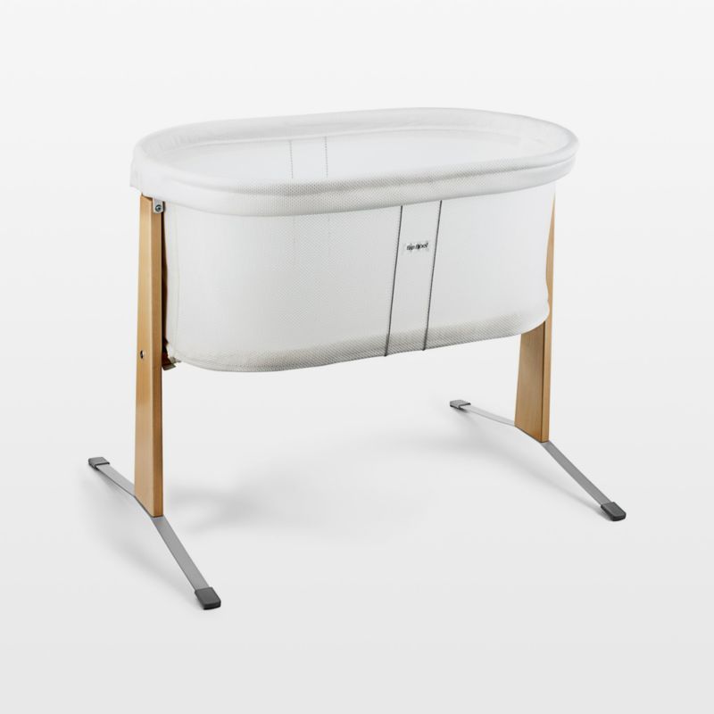 BABYBJÖRN ™ White & Wood Rocking Cradle Bassinet