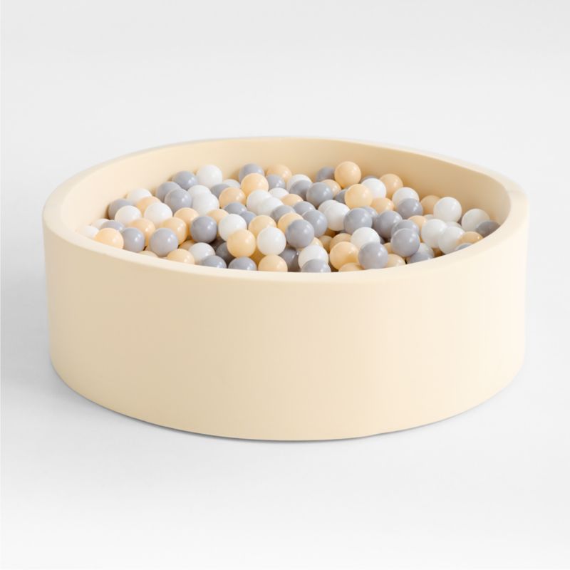 Extra Large Baby and Toddler Ball Pit with Neutral Balls