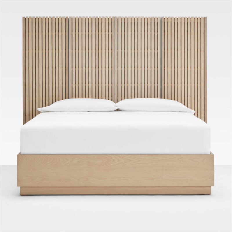 Batten White Oak King Plinth-Base Storage Bed