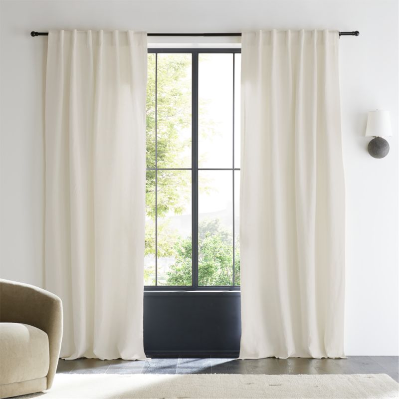 Ivory EUROPEAN FLAX ™-Certified Linen Window Curtain Panel 52"x96"