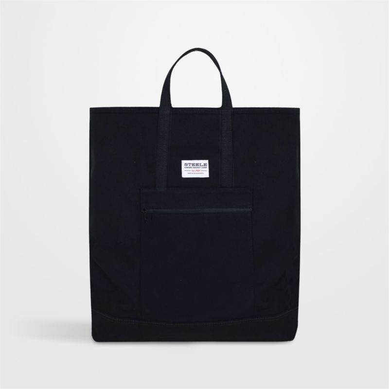 Steele Black Canvas Laundry Tote Bag
