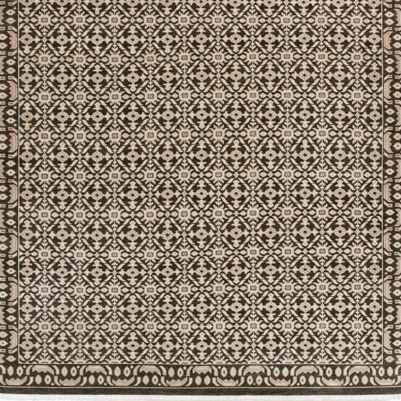 Selen Wool Deep Brown Handknotted Area Rug 6'x9' by Jeremiah Brent