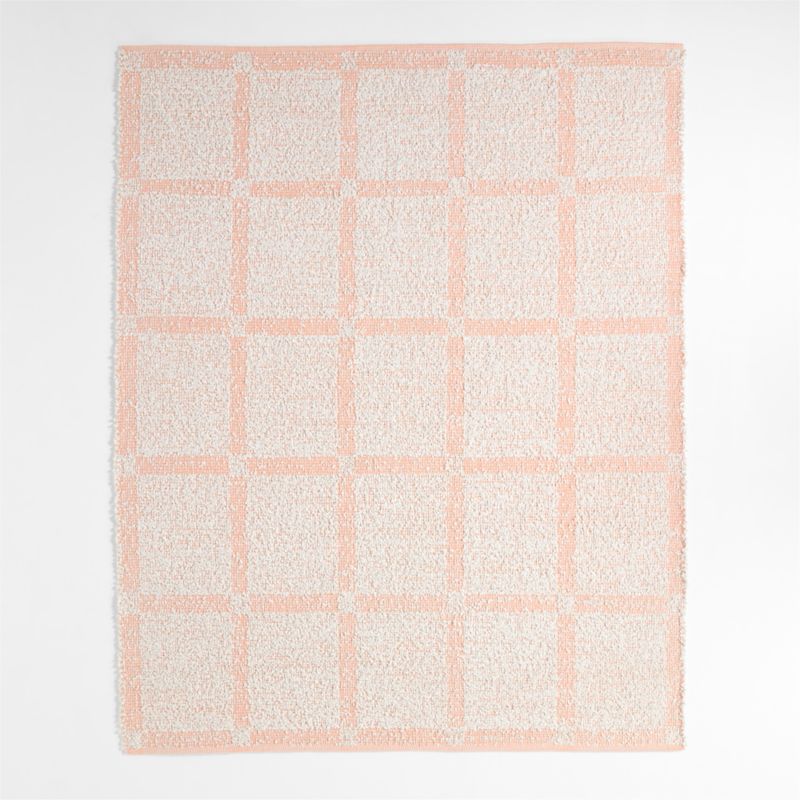 Boucle Elegant Pink Handwoven Flatweave Kids Performance Area Rug 5'x8'