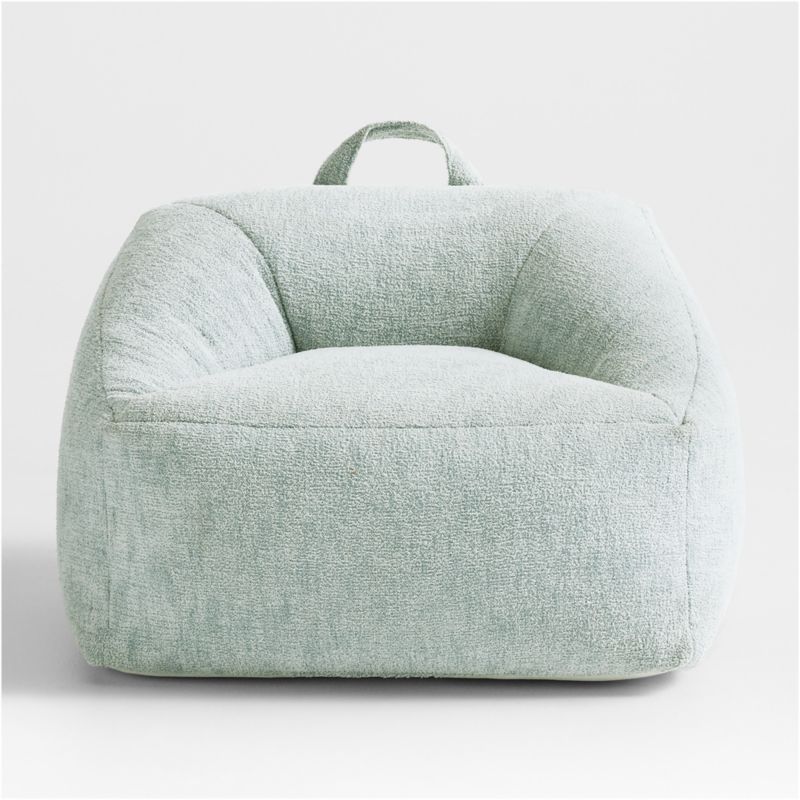 Mist Blue Organic Cotton Boucle Kids Lounge Chair