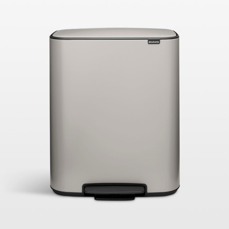 Brabantia Bo Hi Touch Top Dual Compartment Trash Can, Matte Black