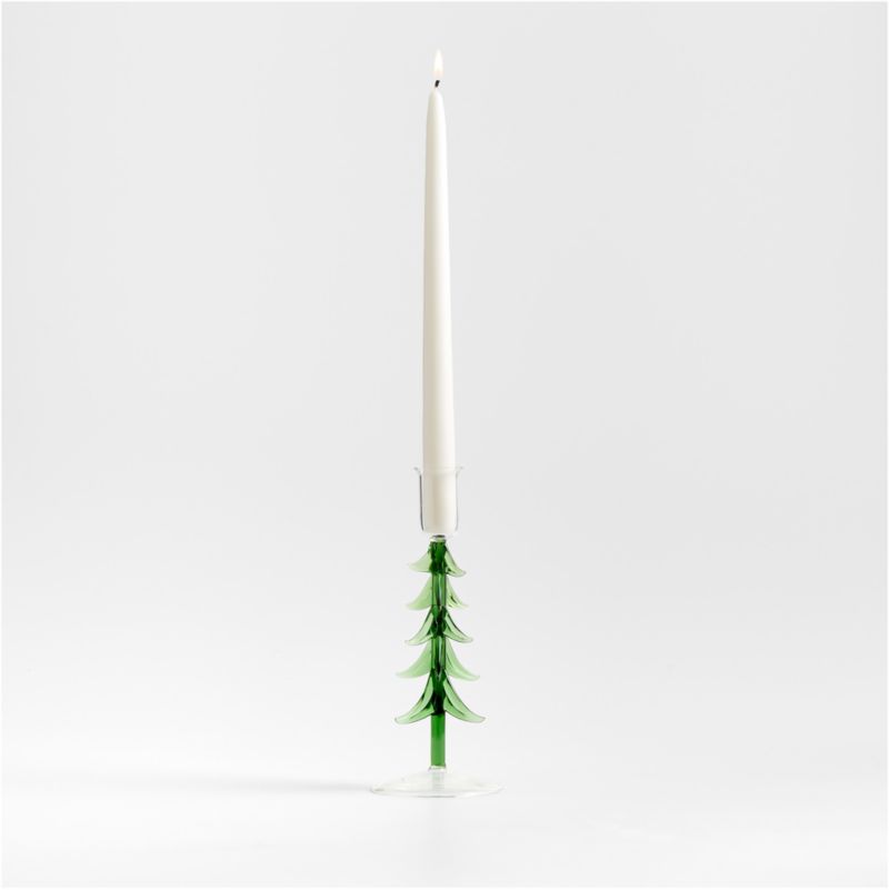 Borosilicate Glass Christmas Tree Taper Candle Holder Large