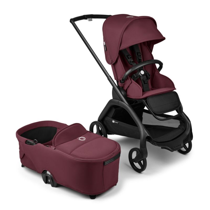 Bugaboo Dragonfly Seat & Bassinet Complete Dark Cherry Red with Black Frame Baby Stroller