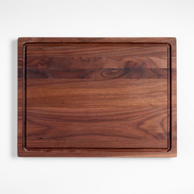 Crate & Barrel Reversible Walnut Wood Cutting Board 20"x15"x1.25"