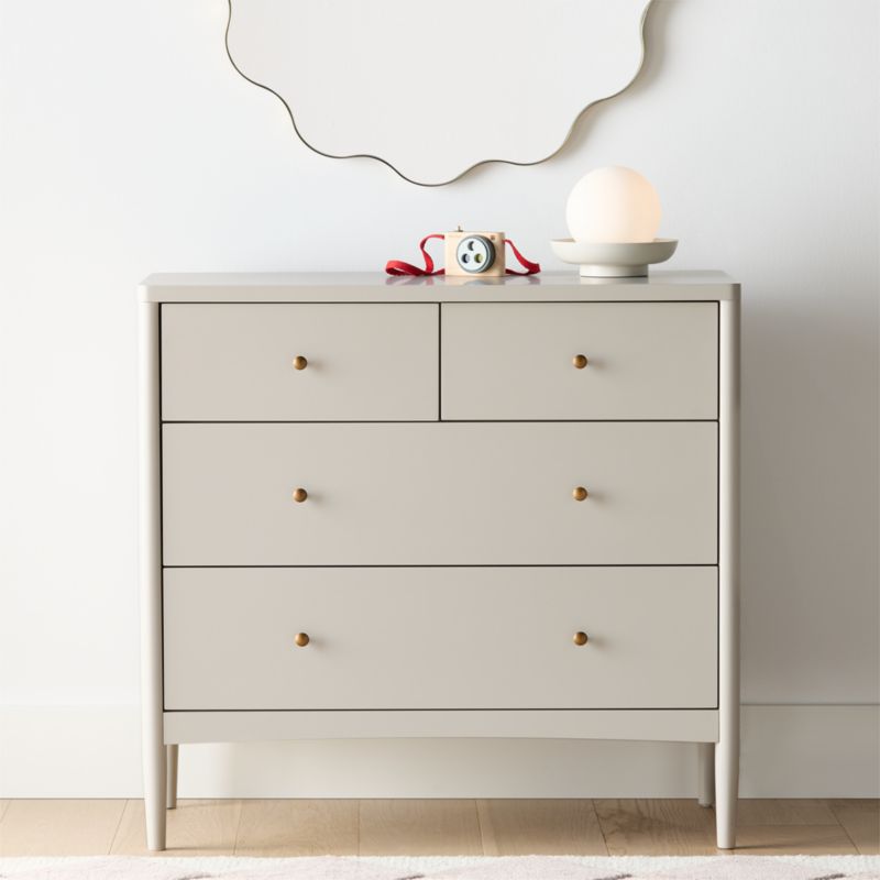 Hampshire 36" Cozy Grey Wood 4-Drawer Kids Dresser