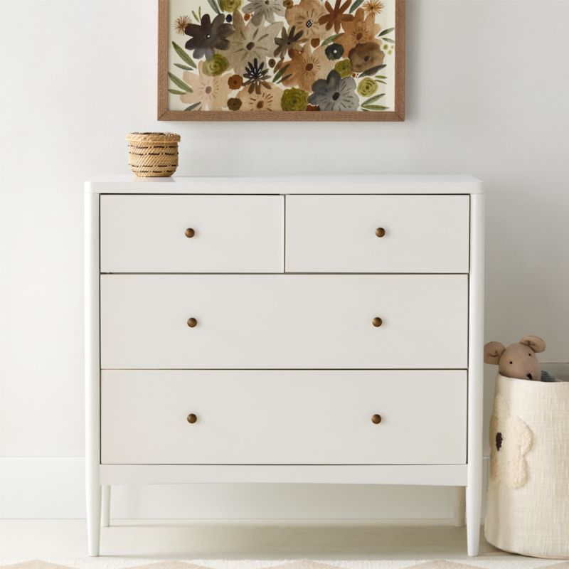 Hampshire 36" White Wood 4-Drawer Kids Dresser