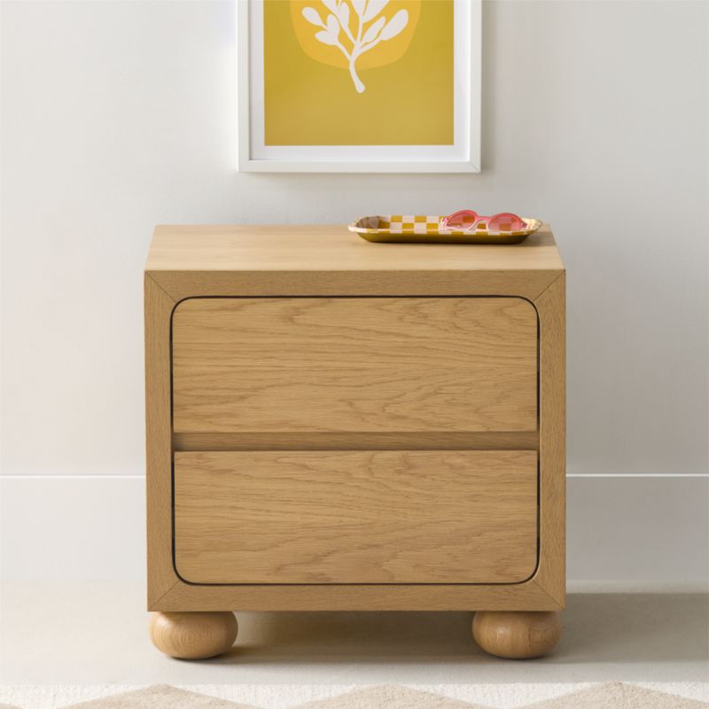 Thurloe Oak Wood Kids Nightstand by Jake Arnold